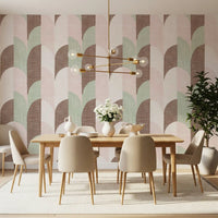 Mid Mod Textured Hand Painted Geometries Grandmillennial Delight Soft Wallpaper⁠