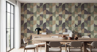 Tiled Textured Hand Painted Geometries Curated Harmony Tones Wallpaper⁠