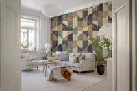 Tiled Textured Hand Painted Geometries Curated Harmony Tones Wallpaper⁠