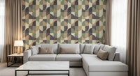 Tiled Textured Hand Painted Geometries Curated Harmony Tones Wallpaper⁠