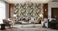 Tiled Textured Hand Painted Geometries Curated Harmony Tones Wallpaper⁠