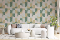 Tiled Textured Hand Painted Geometries Beautifully Balanced Wallpaper⁠