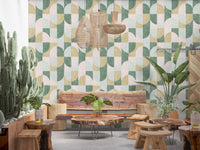 Tiled Textured Hand Painted Geometries Beautifully Balanced Wallpaper⁠