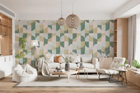 Tiled Textured Hand Painted Geometries Beautifully Balanced Wallpaper⁠
