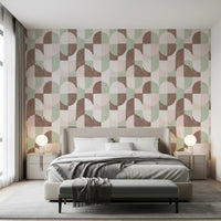 Tiled Textured Hand Painted Geometries Grandmillennial Delight Soft Wallpaper⁠