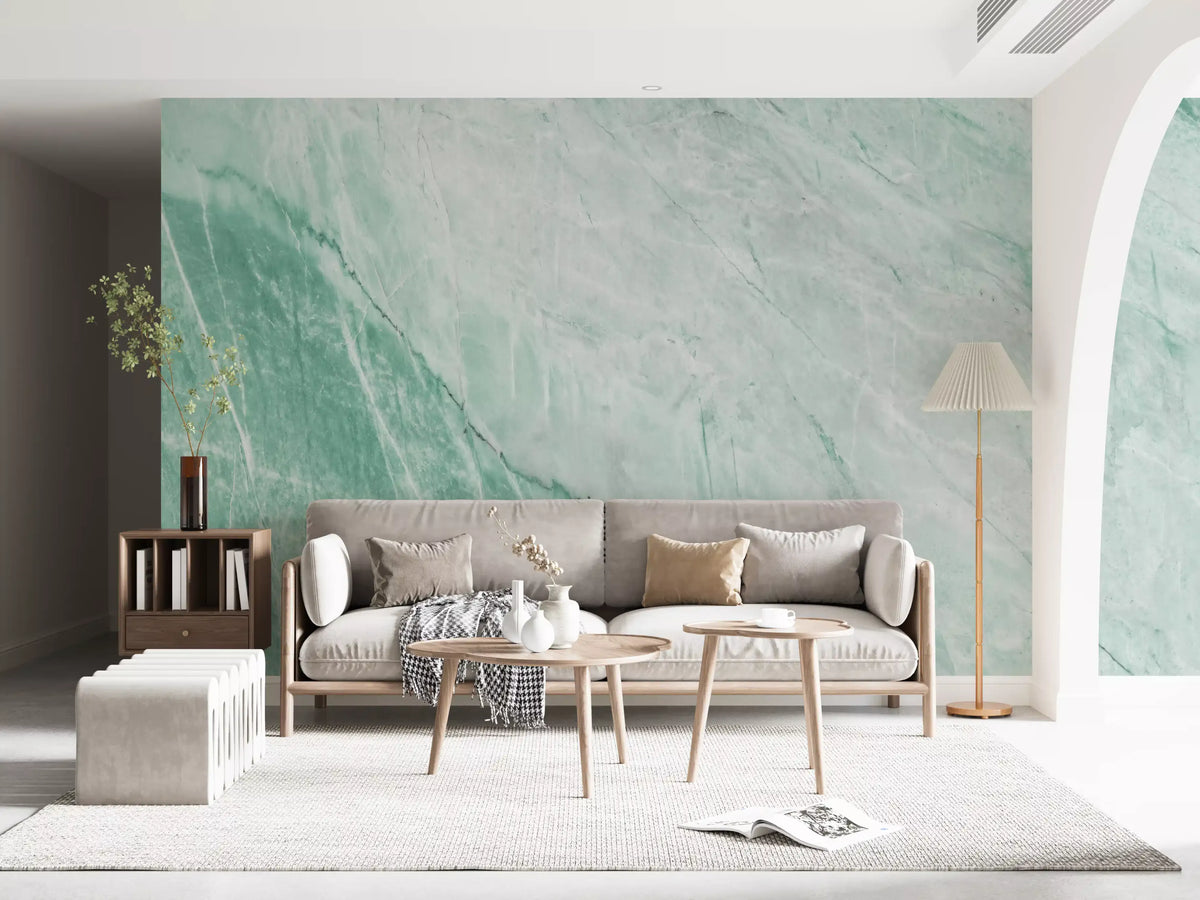Mint Jade Stone Texture Wall Mural