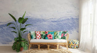 Cerulean Vein Stone Slab Wall Mural