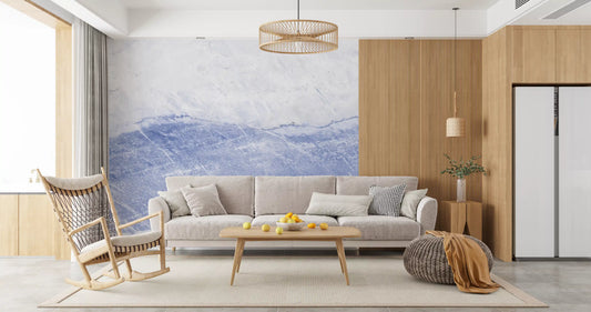 Cerulean Vein Stone Slab Wall Mural