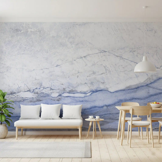 Blue Veined Marble Horizon Wall Mural