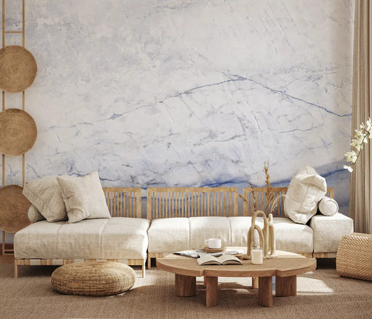 Blue Veined Marble Horizon Wall Mural
