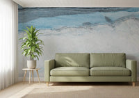 Cerulean Veined Marble Slab Wall Mural