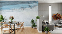 Cerulean Veined Marble Slab Wall Mural
