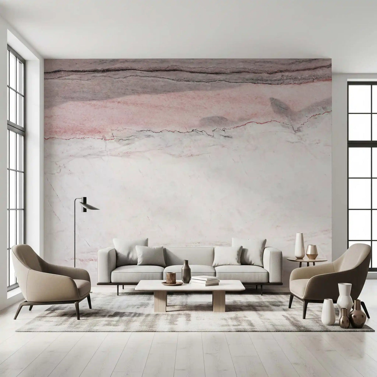 Rose Quartz Marble Vein Wall Mural