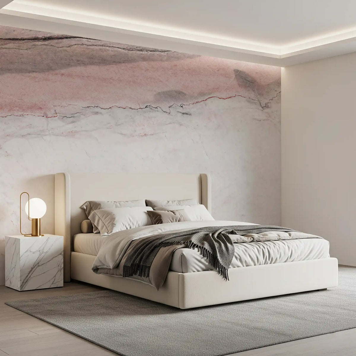 Rose Quartz Marble Vein Wall Mural