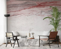 Rose Quartz Veined Marble Wall Mural