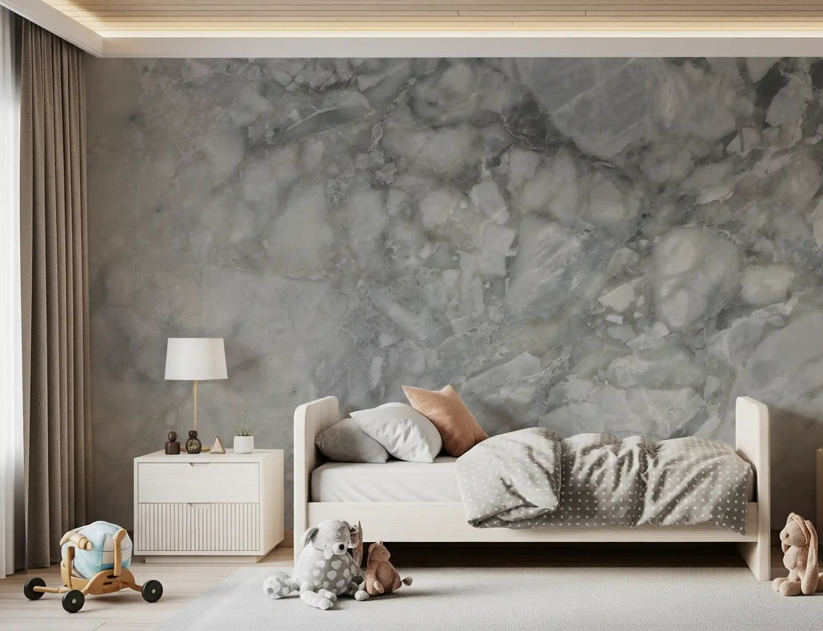 Cool Grey Marble Slab Wall Mural