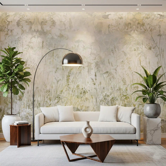 Botanical Damask Wildflower Meadow Wall Mural Wall Mural Wall Mural