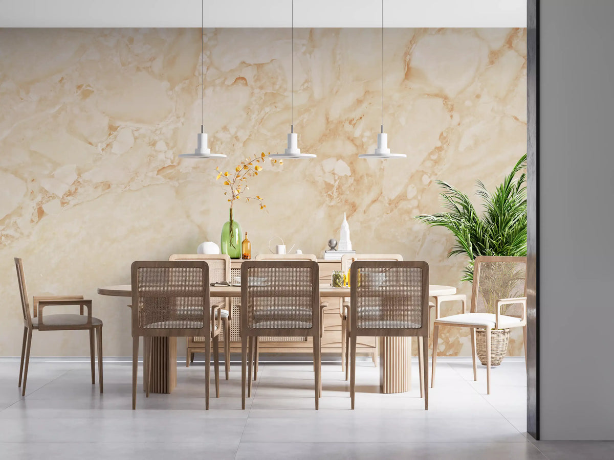Cream Terrazzo Stone Texture Wall Mural