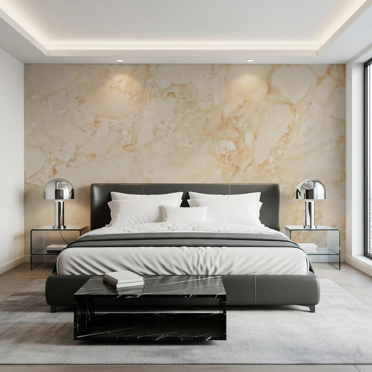 Cream Terrazzo Stone Texture Wall Mural