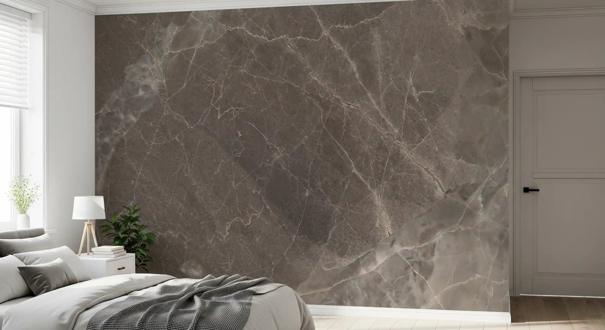 Smoky Quartz Veined Stone Wall Mural