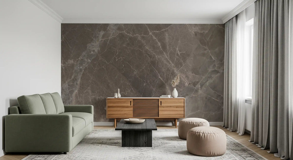 Smoky Quartz Veined Stone Wall Mural