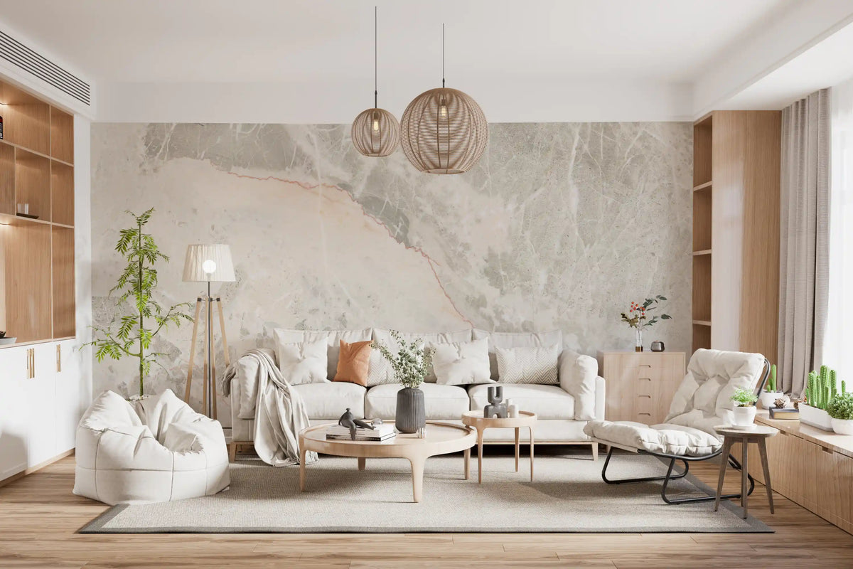 Neutral Stone Vein Texture Wall Mural