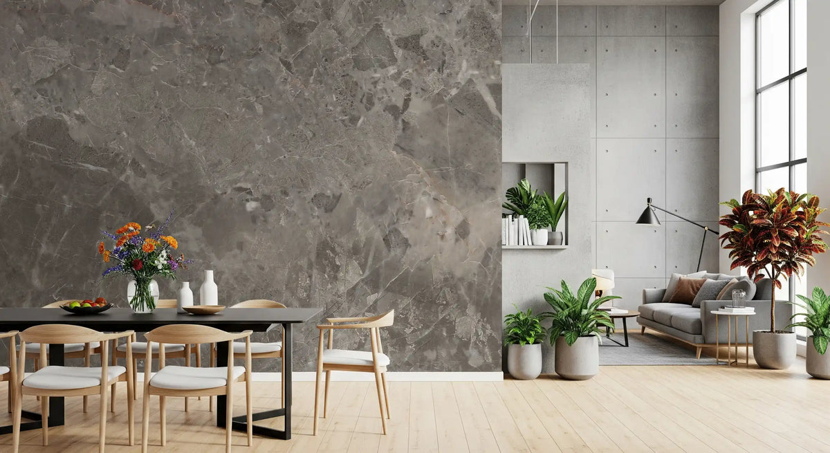 Stormy Grey Marble Texture Wall Mural