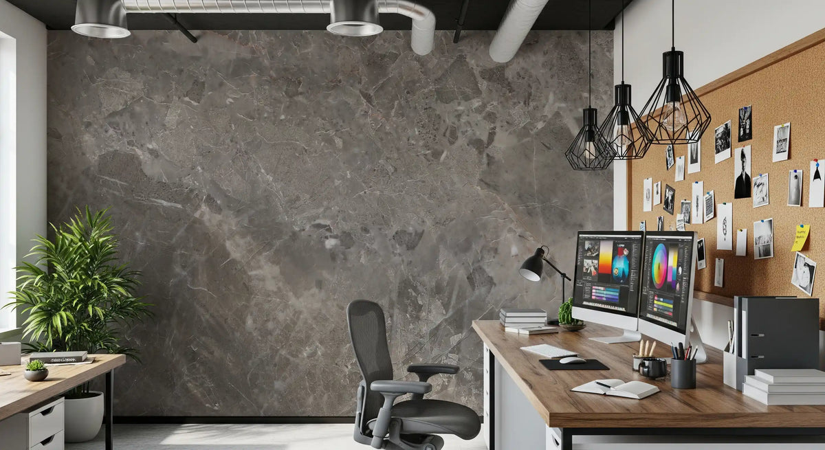 Stormy Grey Marble Texture Wall Mural