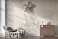 Natural Cream and Gray Marble Slab Wall Mural