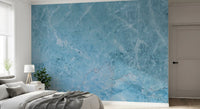 Azure Marble Vein Texture Wall Mural