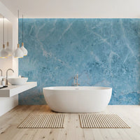 Azure Marble Vein Texture Wall Mural