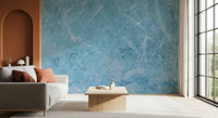 Azure Marble Vein Texture Wall Mural