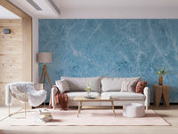 Azure Marble Vein Texture Wall Mural
