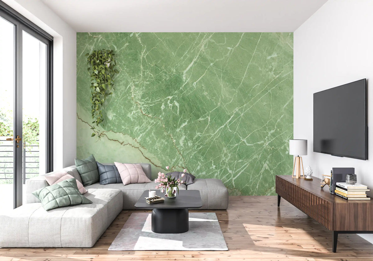 Verdant Marble Surface Wall Mural