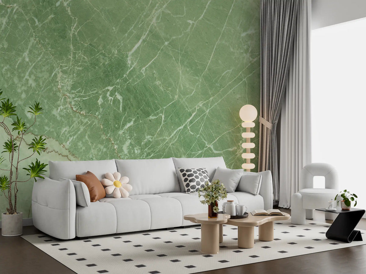 Verdant Marble Surface Wall Mural