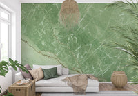 Verdant Marble Surface Wall Mural