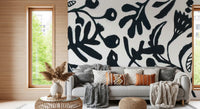 Ink Bloom Botanical Silhouette Wall Mural