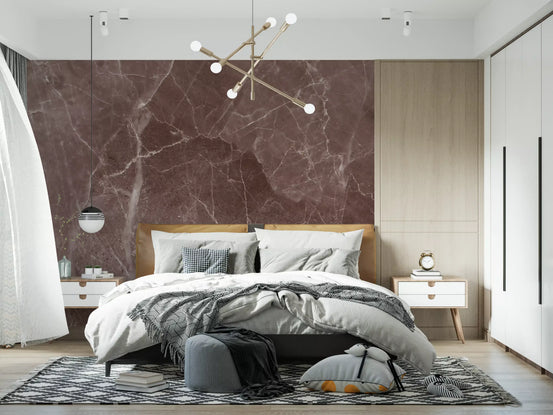 Rustic Earthy Brown Stone Slab Wall Mural