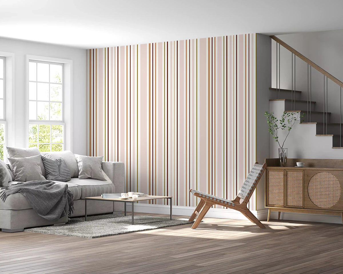 Modern Linear Rhythm in Neutral Tones Wallpaper⁠