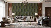 Mid Century Oval Wallpaper Olive Moss Wallpaper⁠