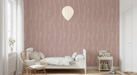 Blush Pink Wavy Stripe Wallpaper Mid Century Wallpaper⁠