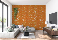 Burnt Orange Abstract Shapes Wallpaper Mid Century Wallpaper⁠