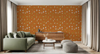 Burnt Orange Abstract Shapes Wallpaper Mid Century Wallpaper⁠