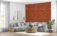 Rust Red Abstract Shapes Wallpaper Mid Century Wallpaper⁠