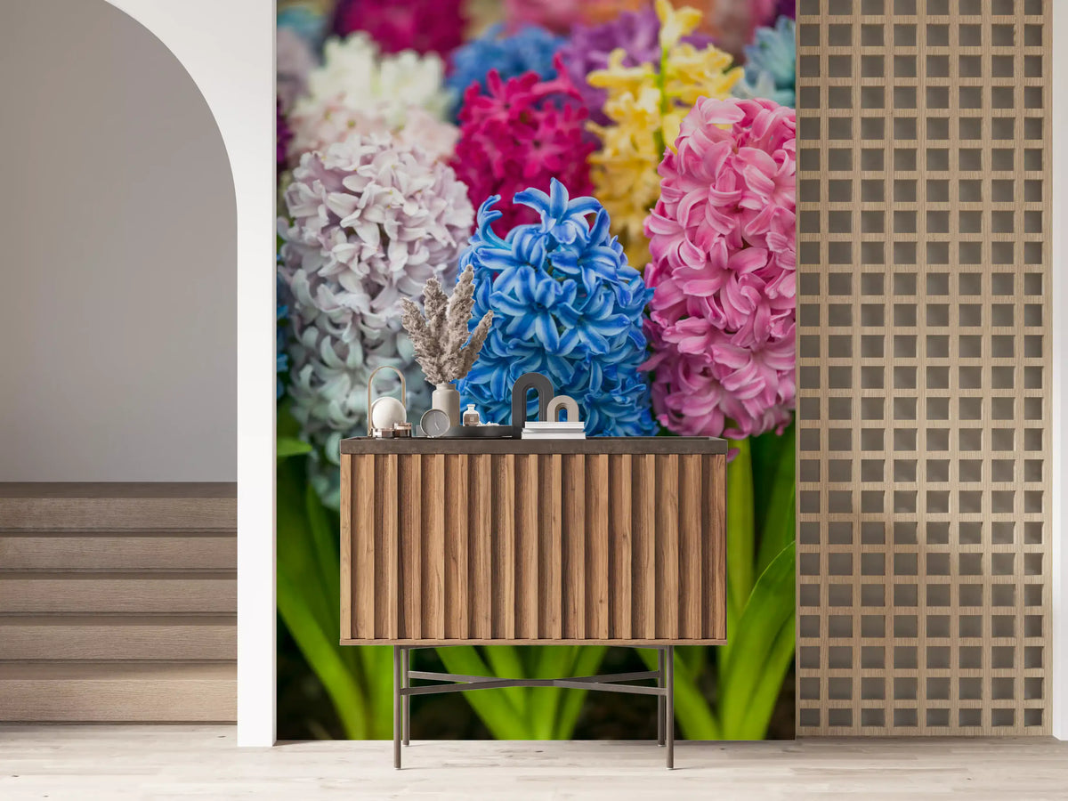 Hyacinth Petal Abstraction Wall Mural