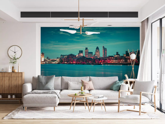 Thames River Metropolitan Dusk Wall Mural