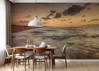 Amber Dusk Shoreline Wall Mural