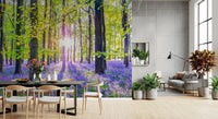 Springtime Purple Woodland Vista Wall Mural