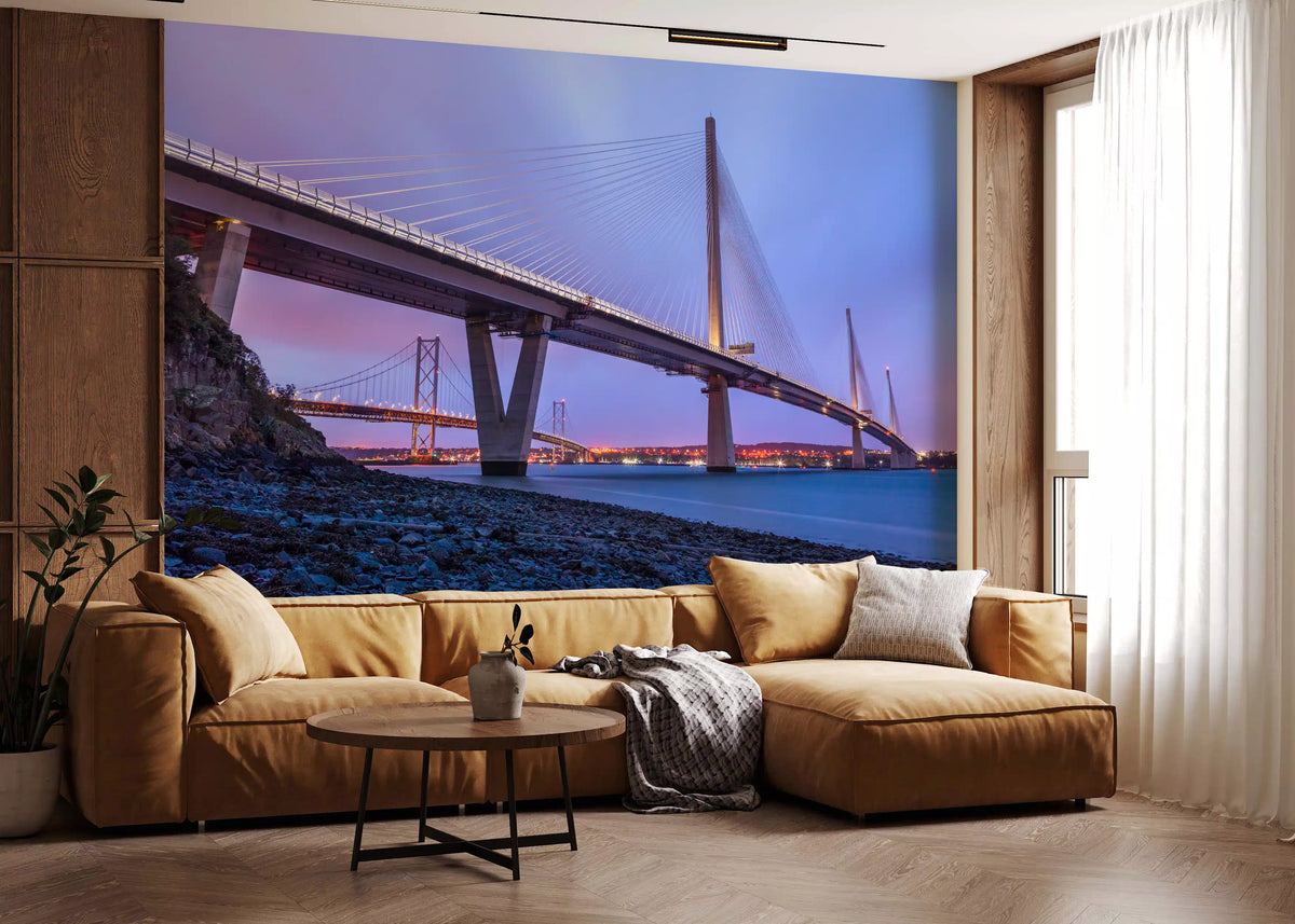 Forth Bridge Dusk Architecture Wall Mural