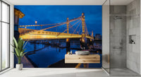 Riverside Twilight Architecture Wall Mural